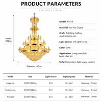 Lustre moderne en cristal de luxe européen pour escalier