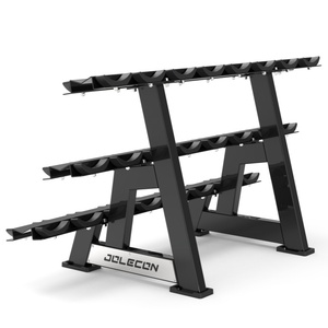 Jolecon Modern Metal Dumbbells Set <strong>Rack</strong> 3 Tier Non Foldable Strong <strong>Steady</strong> <strong>Rack</strong> with 12-Pair Storage Capacity Fast Assembly - Product Image 2