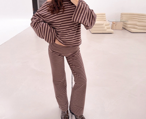 Conjunto Casual para Mujer Viviblook Q25ST405, Conjunto de Dos Piezas con Pantalones Largos y Manga Larga a Rayas - Product Image 1