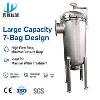 Boîtier de filtre à 7 sacs SS304 DN250 1,6 MPa sablé pour filtre à liquide industriel