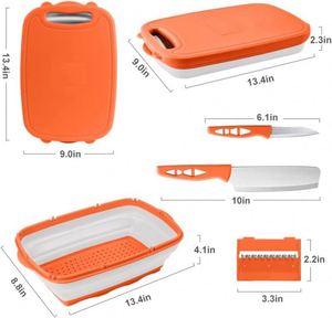 Collapsible Cutting Board 9-in-1 Multifunctional Foldable Chopping Board with Colander - Product Image 3