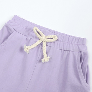 Vêtements d'été pour enfants, ensemble de pyjamas à manches courtes, ensemble de survêtement décontracté, ensembles de shorts unis pour enfants - Product Image 5