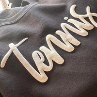 Logo en relief 3d imprimé Plastisol personnalisé Puffy Flock Vinyl Puff Pu Htv Neon Heat Transfer Label Patch