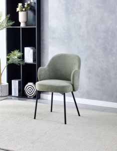 Sedia da Pranzo Imbottita per Hotel e Arredamento Soggiorno Poltrona Grigio Scuro con Gambe in Metallo <span class=keywords><strong>Antracite</strong></span> - Product Image 4