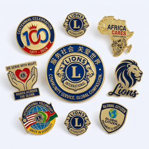 Pin de Solapa Metálico Personalizado de Alta Calidad con Logotipo, Broche de León para Club o Instituto, Pin para Sombrero al por Mayor - Product Image 1