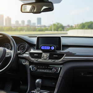 Digital Clock Thermometer For Car Interior Plastic <b>Battery</b> Operated Convenient <b>Auto</b> Accessory - Product Image 3