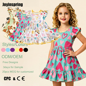 Vestido <span class=keywords><strong>de</strong></span> niña personalizado, suave y elástico, corte en A, largo hasta la rodilla, mezcla <span class=keywords><strong>de</strong></span> poliéster y spandex, para uso diario en jardín <span class=keywords><strong>de</strong></span> infantes, primavera y otoño, venta al por mayor - Product Image 2