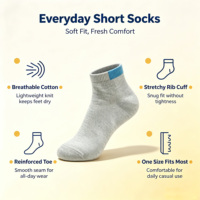 Chaussettes en coton doux à logo personnalisé, confortables, durables, à carreaux, respirantes, antibactériennes, pour tous les jours