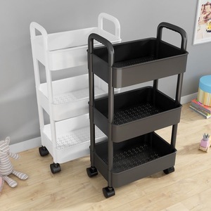 Zxm Best Selling <b>4</b> Layers Shelf Rack Plastic Beauty Salon <b>Trolley</b> Spa Cart with <b>Wheels</b> Four Tier <b>Trolley</b> - Product Image 3