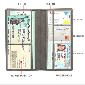 Cartera Larga Multifuncional para Tarjetas, Estilo Americano, para Portar Licencia de Conducir, Pasaporte y Seguro de <span class=keywords><strong>Auto</strong></span> - Product Image 3