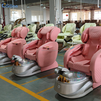 Fauteuil de pédicure professionnel confortable pour salon de manucure, avec bassin pour les pieds