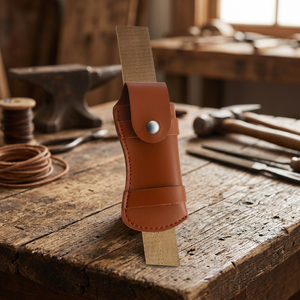 Customizable Lightweight Waterproof Genuine <b>Leather</b> Folding Knife Holster Handmade Heavy-Duty Sheath Belt Loop OEM/ODM Support - Product Image 3