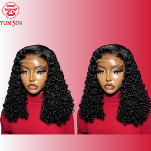 Extensions de cheveux 100% naturels vierges, tissées à la main, bouclées crépues, mi-longues, sans colle, avec dentelle frontale, couleur personnalisable, aspect naturel, pour toutes les carnations - Product Image 1