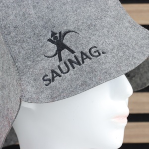Chapeau de sauna en feutre recyclé gris écologique avec cornes de diable, vente en gros, logo personnalisé, directement de l'usine, pour hammam et spa - Product Image 4
