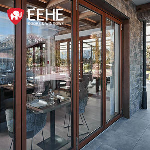 EEHE accordéon portes pliantes d'intérieur brise-verre porte coulissante en aluminium porte pliante à deux volets - Product Image 2