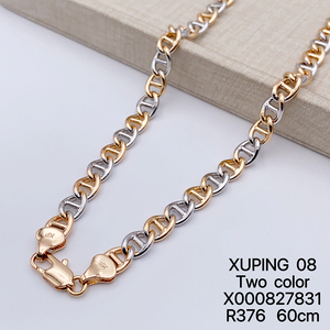 Collana da uomo XUPING all'ingrosso placcata <span class=keywords><strong>oro</strong></span> bicolore stile Hip Hop Rapper, catena a maglie - Product Image 5
