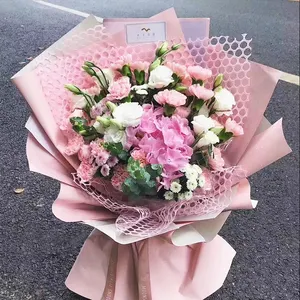 Hot Sale Florist Supplies Decoration Bouquet Gift Packing Net Pure Color Gauze Flower Bouquet Wrapping Paper Sheet