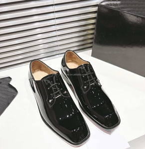 Chaussures de mariage pour homme en cuir véritable, grande taille 47, neuves avec boîte, chaussures derby en cuir verni, mocassins <span class=keywords><strong>à</strong></span> bout pointu, chaussures derby pour homme - Product Image 3