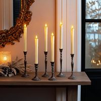 Bougies coniques LED sans flamme en cire véritable, télécommandées avec minuterie, bougeoirs ivoire, sans gouttelettes, à piles, pour la décoration de la maison (Diwali, Pâques)