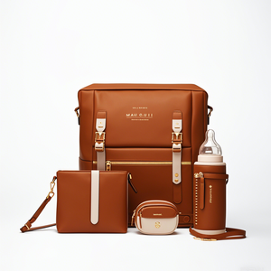 กระเป๋าเป้สะพายหลังผ้าอ้อมพร้อมแผ่นเปลี่ยนแบบพกพาและถุงจุกนมหลอก - Product Image 2