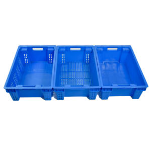 600-400 Caisses rouges durables recyclables empilables en plastique végétal de transport de nidification de chiffre d'affaires pour la viande, le poisson et les fruits - Product Image 6