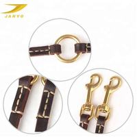 Laisse double multifonction en cuir véritable anti-emmêlement avec quincaillerie en laiton, longue laisse d'entraînement pour la promenade quotidienne en extérieur, accessoire pour animaux de compagnie