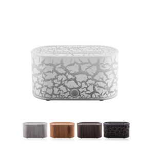 Nuevo Humidificador de Aromaterapia de Escritorio Mini con Capacidad de 130 ml, Diseño de Madera Agrietada y Atomización de Llama - Product Image 1