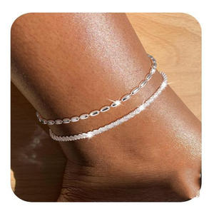 <span class=keywords><strong>Tobillera</strong></span> de cadena de hueso de serpiente con cuentas redondas Caterpillar, superventas en Europa y EE. UU., conjunto de tobilleras para mujer, nuevo producto - Product Image 4