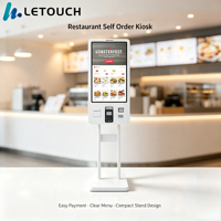 Kiosco de Autoservicio Android OEM de 24 Pulgadas con Soporte de Piso, Pantalla Táctil, para Restaurantes de Comida Rápida, con Impresora Térmica de Recibos