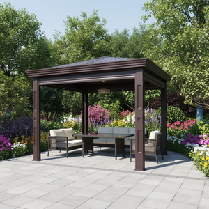 Pérgola Motorizada con Techo de Láminas Ajustables y Diseño Impermeable para Uso en Exteriores, Pérgola Eléctrica, Gazebo - Product Image 3