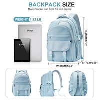 Sac à dos pour ordinateur portable unisexe moderne, style entreprise et universitaire, doublé, avec bretelles rembourrées, imperméable, à dos souple et fermeture éclair, pour voyage et école