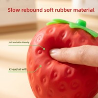 HARDWORK Simulation Fruit Squishy Fraise, Jouet anti-stress à récupération lente, Ornement de bureau