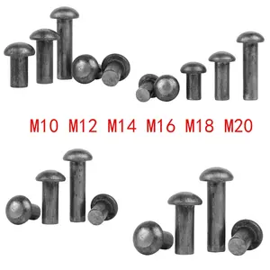 Rivets en fer M8 M10 M12 M14 M16 M18 M20 GB867 à tête demi-ronde, rivets pleins à <span class=keywords><strong>frapper</strong></span>, en <span class=keywords><strong>acier</strong></span> au carbone, longueur de tige 10mm-110mm - Product Image 3