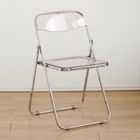 Chaise pliante transparente en acrylique pour restaurant, événementiel et salle à manger