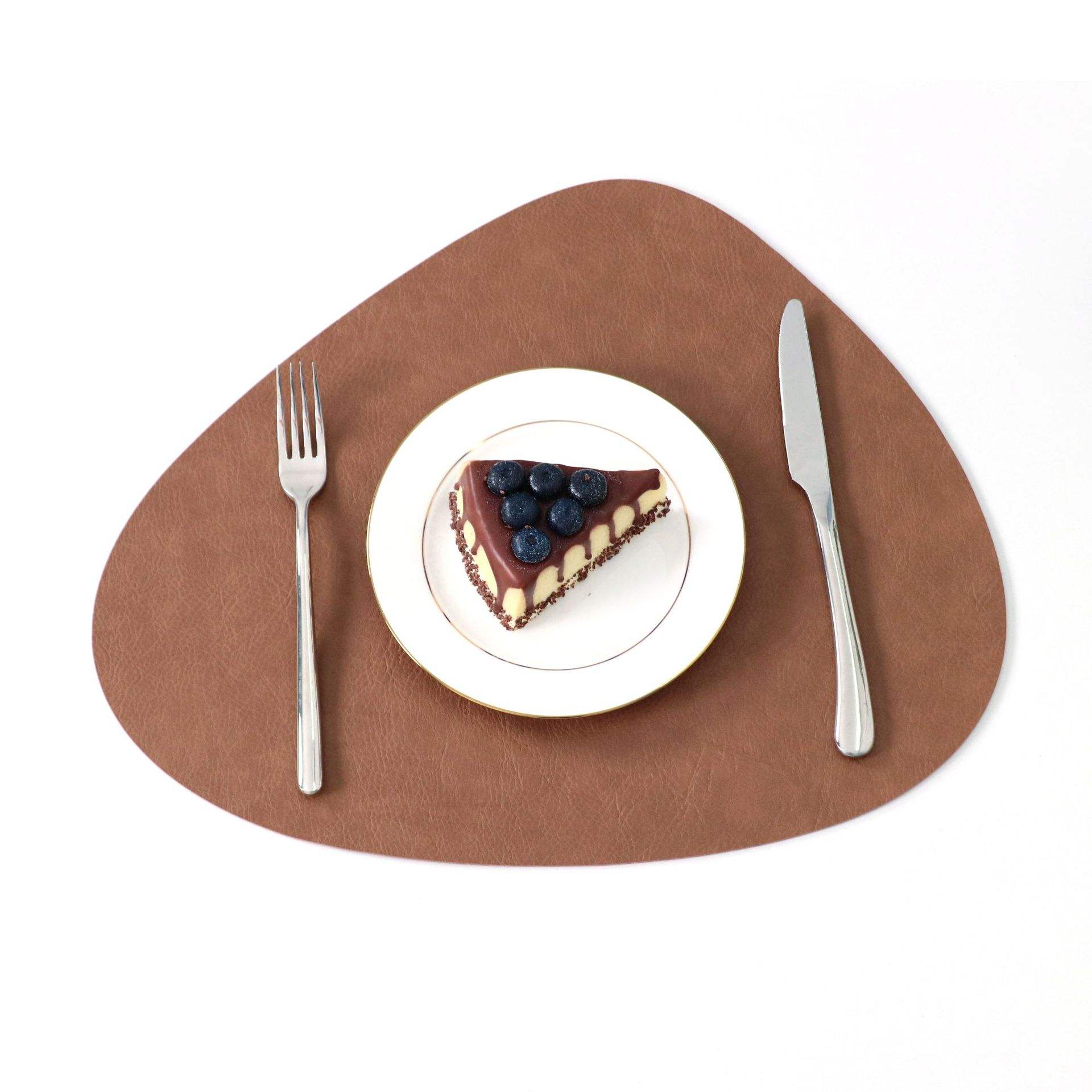 Cuir de vachette marron en forme de larme