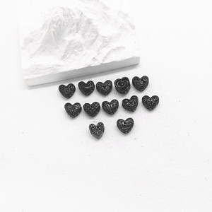 yunnique Heart Shaped Stainless Steel <b>Spacer</b> Beads For Bracelet Making 8mm Casting Jewelry Findings Components Black Color - Product Image 3