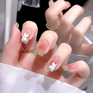 Faux Ongles Courts à Pression ZJ – Vente en Gros, Haute Qualité, 24 Pièces, Acrylique, Luxe, Étiquette Privée, Emballage Fournisseur French Tip - Product Image 4