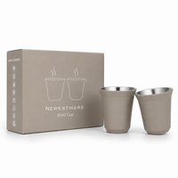 Taza de Espresso Portátil de 2.7oz, Taza de Café de Acero Inoxidable 304 con Doble Pared Aislada, para Viajes y Oficina
