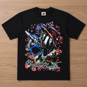 ชอร์ดี้ ชอร์ดี้ เลิฟ ลอสท์ สตรีทแวร์เสื้อยืดแขนสั้นผ้าฝ้าย 100% ทรงหลวม - Product Image 3