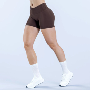 <span class=keywords><strong>Short</strong></span> de yoga sans couture à taille croisée froncé, taille moyenne, <span class=keywords><strong>style</strong></span> décontracté, patchwork chaud, <span class=keywords><strong>short</strong></span> de cyclisme pour femme - Product Image 5