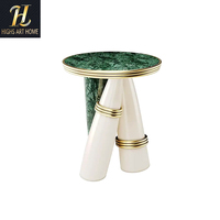 Table basse ronde de luxe italienne légère pour le salon de la villa Table console fantaisie en marbre Mobilier haut de gamme sur mesure