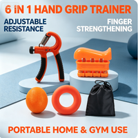 Ensemble de 5 anneaux/boules en silicone pour l'entraînement professionnel de la force de préhension et la rééducation des mains