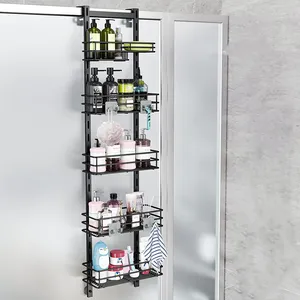 OEM Anti Swing Extra Large Shower Caddy With Hooks Over The Door 5 Tier Hanging Shower Caddy Storage Shelf Holder