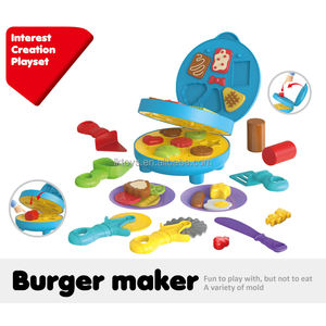 Ensemble de pâte à <span class=keywords><strong>modeler</strong></span> colorée Lucky Toys, créations de cuisine, gaufres, <span class=keywords><strong>pizza</strong></span>, hamburgers, jouet de chef factice, nourriture de jeu, outils de modelage - Product Image 3