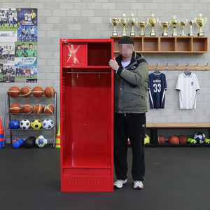 Personnalisé sport vente rouge banc armoire cage stockage club joueurs métal acier football vestiaire - Product Image 4