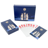 Cartes à jouer rondes en papier bleu vierge pour impression standard, cartes à jouer personnalisées avec logo et image
