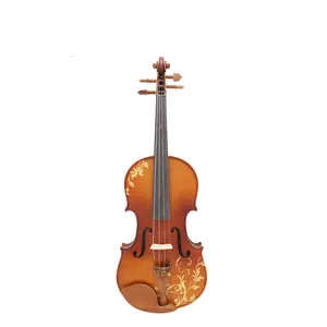 高档批发手工雕刻实木小提琴4/4哑光自然色小提琴乐器