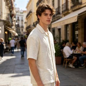 Chemise personnalisée pour homme, chemise décontractée à manches courtes, chemise boutonnée pour homme, style tendance - Product Image 5