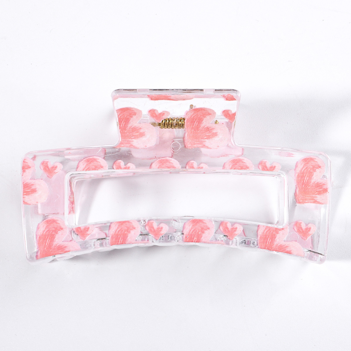 Transparent pink heart print