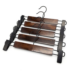 Venta Directa de Fábrica, Perchas Modernas de Madera, Logotipo Personalizado, Gancho Metálico Multifuncional Resistente, 35x1.2cm, Alta Calidad - Product Image 4